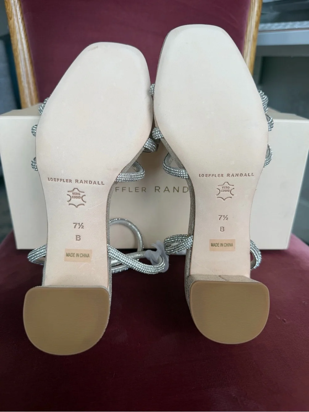 NIB! Loeffler Randall Mikel Cappuccino Sandals - Picture 8 of 8